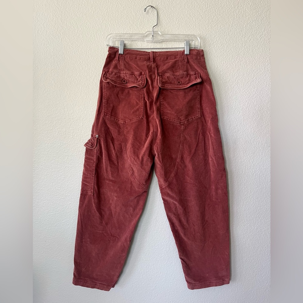 Free People Bay To Breakers Soft Corduroy Barrel Pants in Roasted Russet Size S - Picture 5 of 16
